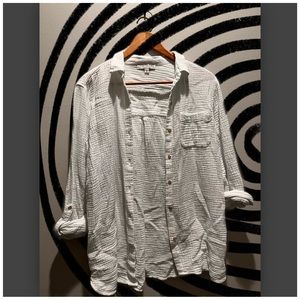 🤍⚜️Anne Klein Long Linen Button Up⚜️🤍